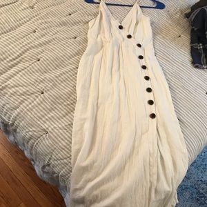 Urban Outfitters White Button Down Midi Dress